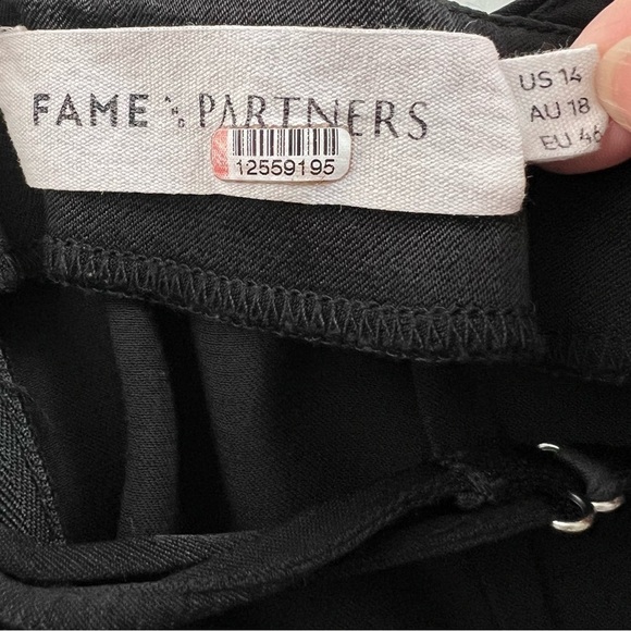 Fame and Partners Benton Jumpsuit Black Satin Size 14 - Picture 15 of 16